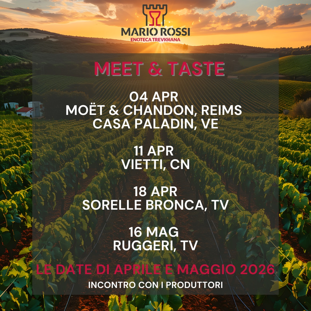 Ad aprile e maggio vi aspettano 4 appuntamenti Meet & Taste da Enoteca Trevigiana, sempre il sabato dalle ore 16:00.
